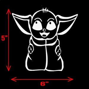 Baby Yoda Car Decal 5X6 4 Lot